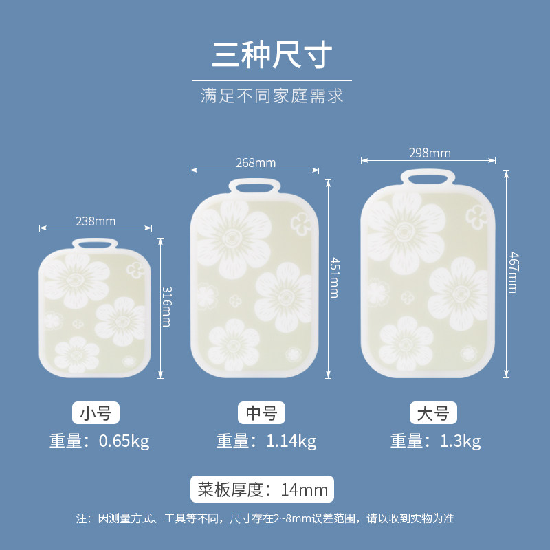 韩国菜板抗菌防霉家用塑料砧板小号宿舍宝宝水果板双面案板切菜板