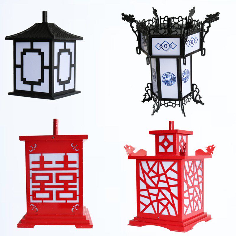 中式仿古庭院灯灯笼led太阳能灯笼户外防水 景观灯古典路灯头灯罩