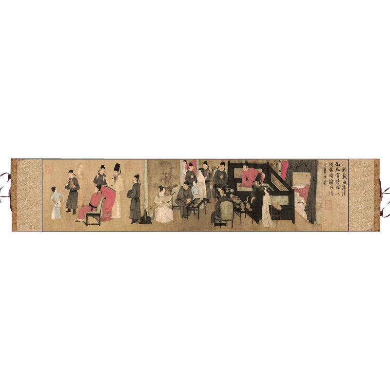 十大传世名画局部图丝绸画卷轴画绢画宣纸画仿古画国画水墨画微喷