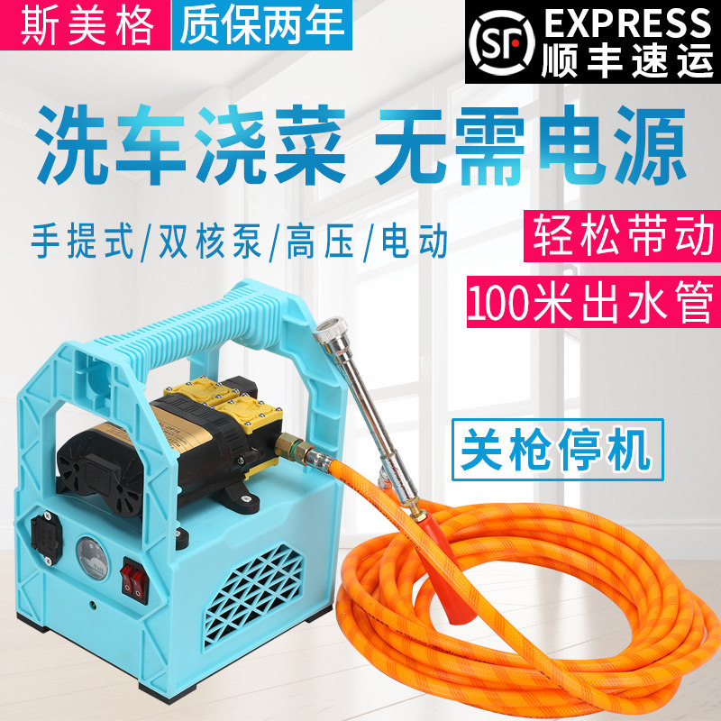 电动喷雾器农用手提式自吸打药洗车机家用浇花淋菜户外充电抽水泵