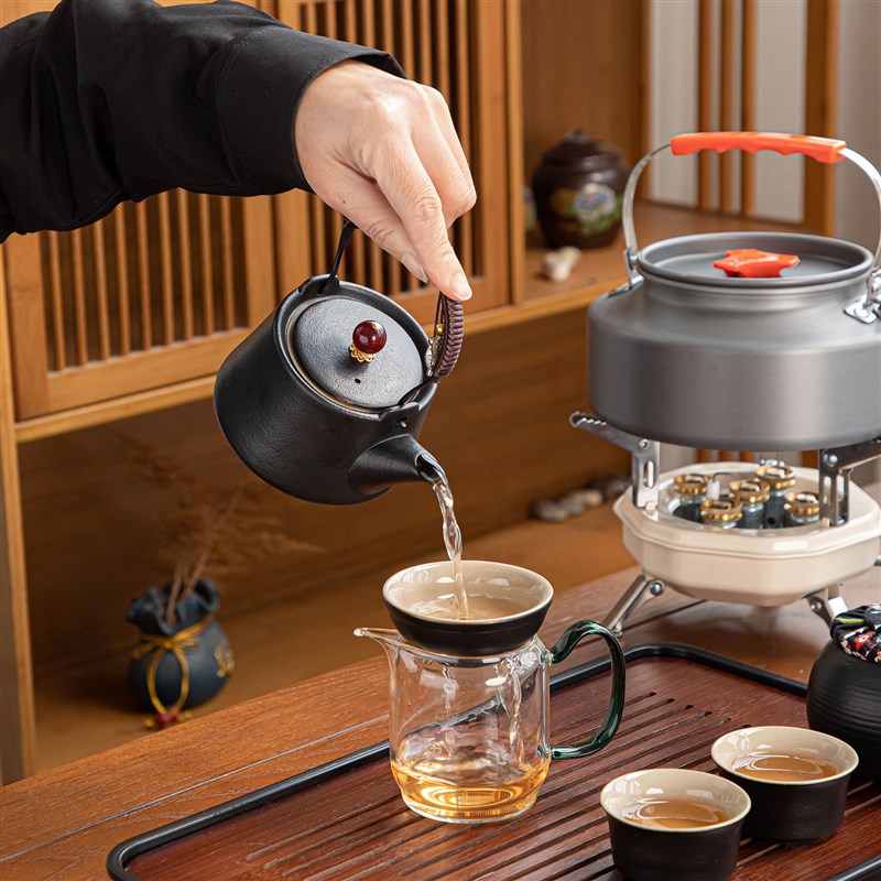 车载户外露营围炉煮茶便携式旅行茶具套装多功能烧烤炉烧水壶整套