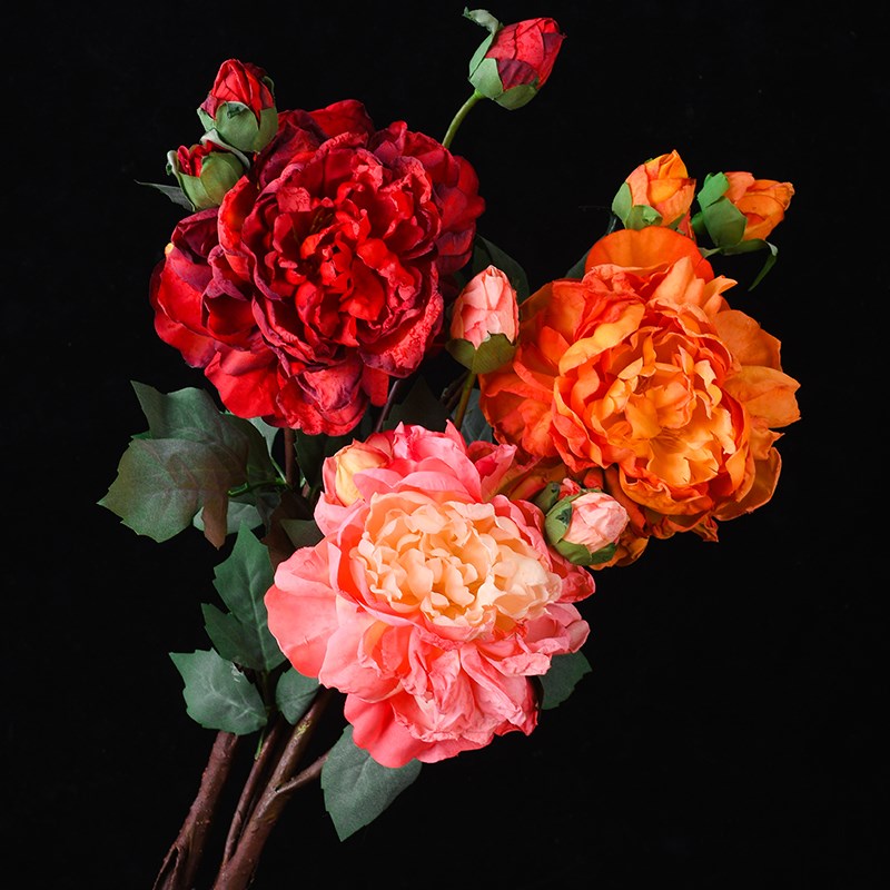仿真花牡丹花假花轻奢高端摆设客厅花艺摆件餐桌高档花束装饰插花