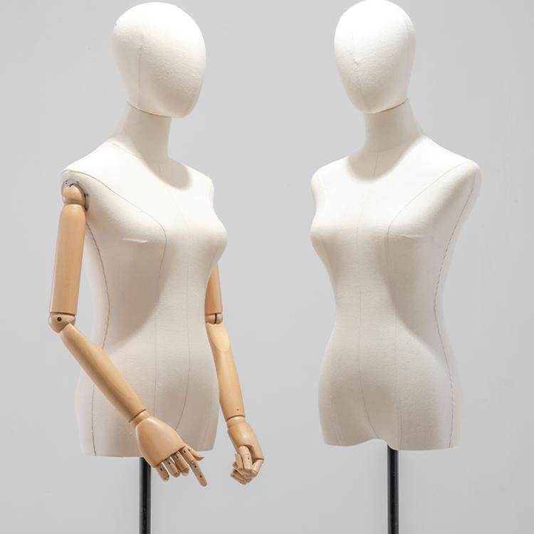 婚纱店专用模特展示架假人礼服道具包布头盖半身人台服装店假人偶