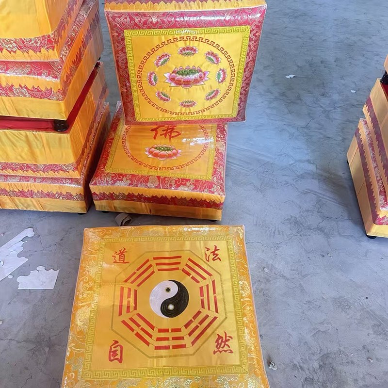 实木加厚拜垫家用莲花拜凳跪垫方形佛堂拜佛寺庙磕头跪拜蒲团坐垫