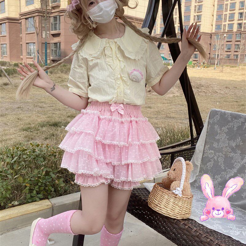 lolita南瓜裤jk打底裤安全裤蛋糕裙夏季洛丽塔日系外穿灯笼短裤