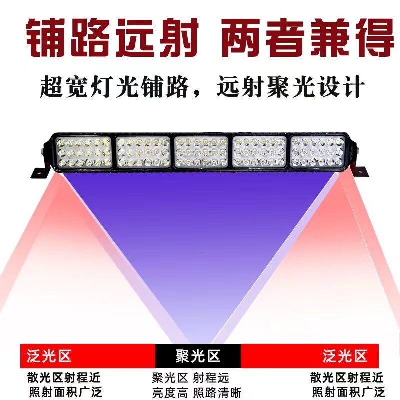 新款超亮汽车led长条灯24v杠灯货车射灯强光12v超亮杠灯防拍照灯