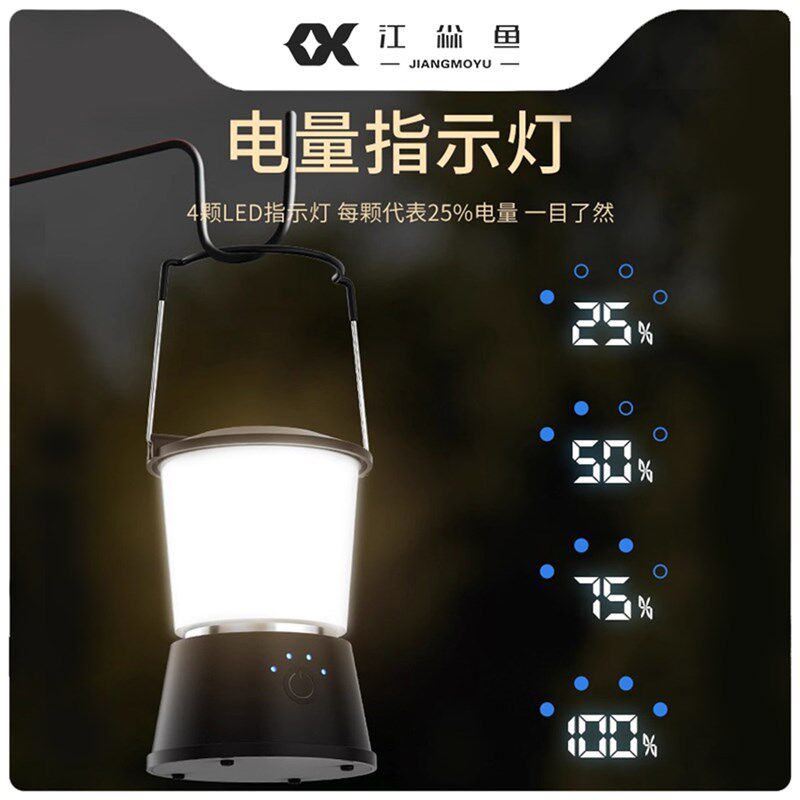 江尛鱼户外露营灯超长续航氛围灯野外led可充电营地灯帐篷灯挂式