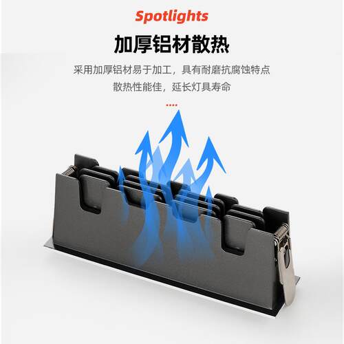 嵌入式格栅灯条形灯led长条射灯天花灯家用过道走廊客厅无主灯