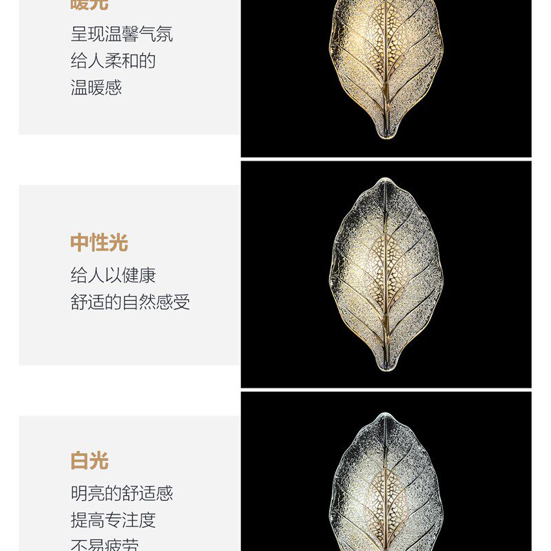 轻奢卧室床头壁灯2025新款高级感玻璃树叶壁挂灯法式玄关过道灯具