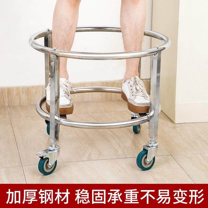加厚不锈钢高锅架奶茶桶架带滑轮支架食堂饭厅保温桶架开 水桶推