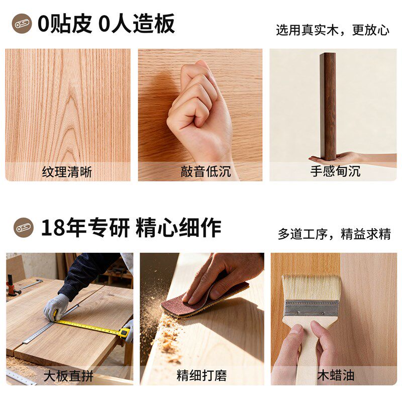 樱桃木板红白橡木板黑胡桃木桌板桌面台面定制纯实木板原木榉木料
