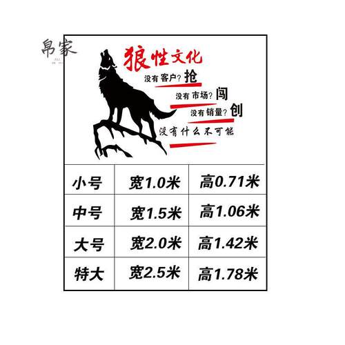 狼性激励志字标语背景墙贴3d立体企业公司团队文化会议办公室装饰