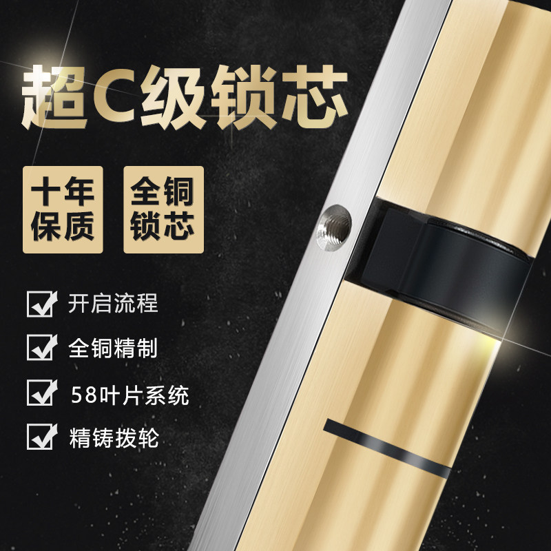 全铜超c多轨道防盗门通用锁芯进户门锁芯纯铜钥匙一体家ab叶片de