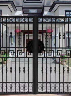 欧式铁艺大门防盗门别墅围墙栅栏门庭院门花园院子门单双开定制门