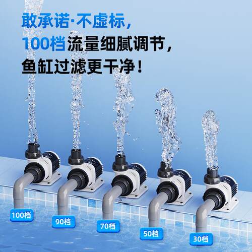 老渔匠鱼缸水泵超静音水族箱龟缸循环底吸抽水泵水陆两用变频水泵