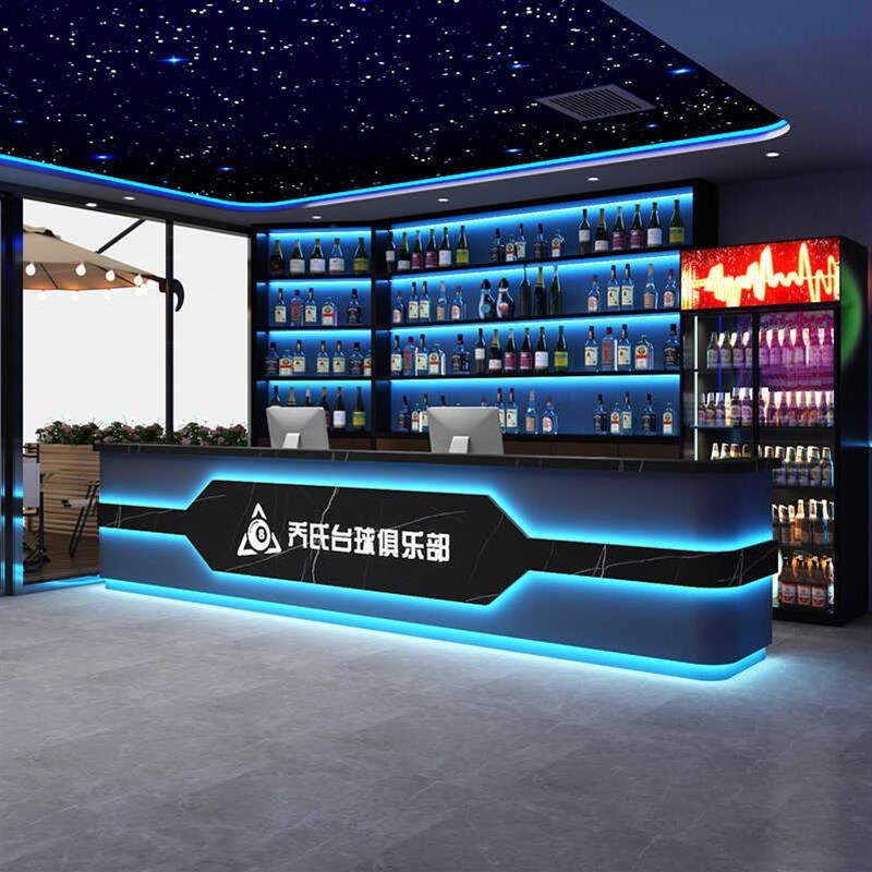 工业风台球厅吧台电竞酒店会所棋牌室前台网咖收银台健身房接待台
