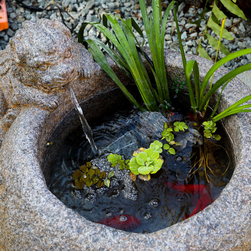 中式院内鱼池造景假山流水摆件貔貅聚财泉招财镇宅庭院阳台花园