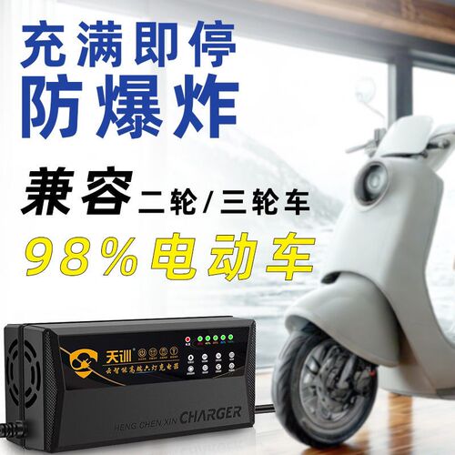 自动断电智能电动车充电器电瓶48V12AH60V20AH72V32A铅酸电池两轮