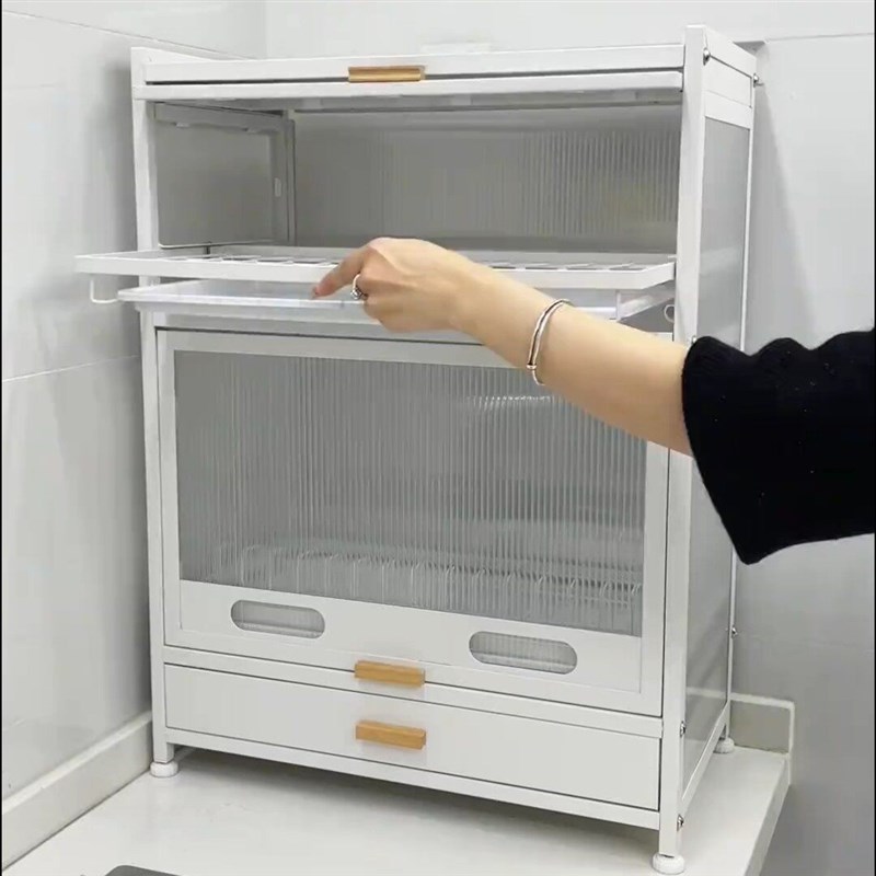 碗碟沥水架收纳层架家用多功能碗盘柜双层碗筷沥水柜厨房碗碟收纳