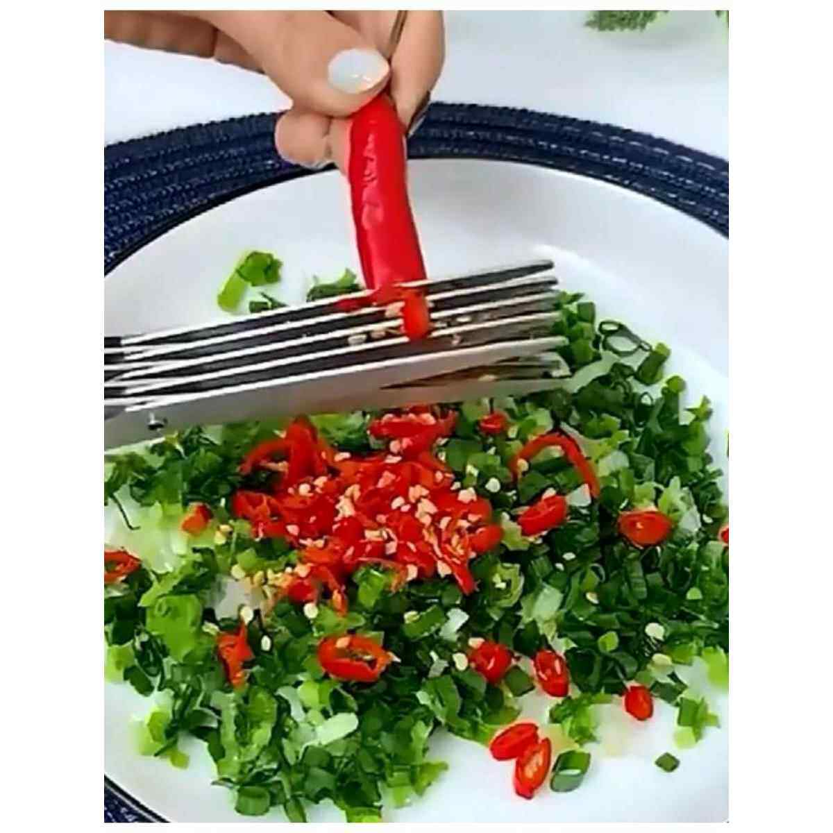 厨房五层葱花剪刀不锈钢多功能碎纸食物剪韭菜香菜儿童副食品剪刀