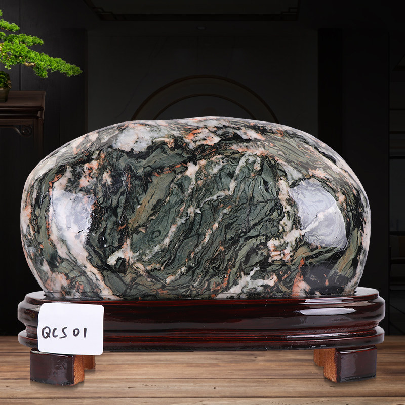 奇石天然原石摆件青海七彩石观赏石头工艺品室内客厅办公室装饰品