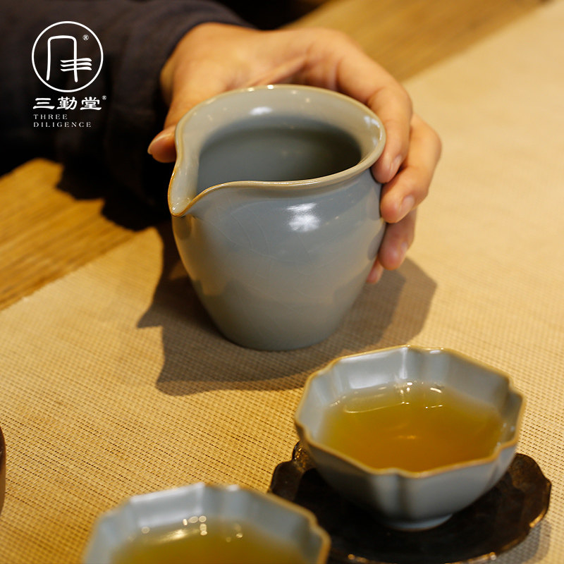 三勤堂汝窑公道杯匀杯功夫茶具分茶器公杯汝瓷开片茶海新品S34016