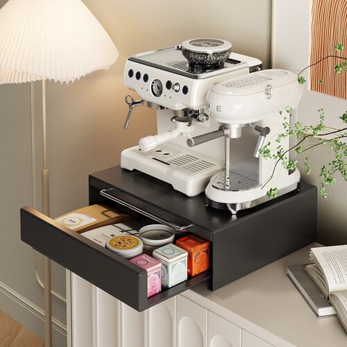 环图防尘杯子收纳咖啡机置物架抽拉式桌面马克杯水杯架咖啡角布置
