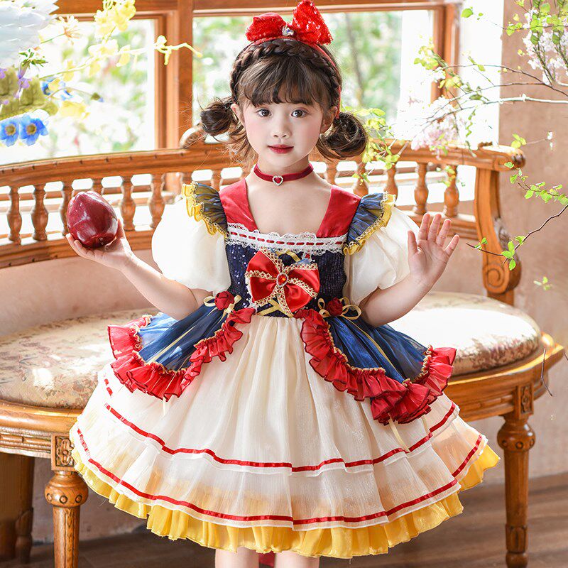 女童夏装白雪公主裙 2025夏季新款童装女宝儿童生日礼服连衣裙子