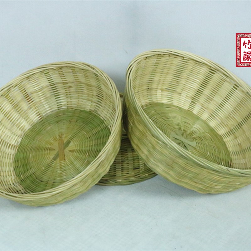 掌柜新品推荐经济粗犷型竹编果盘民间纯手工编制水果收纳筐竹制品