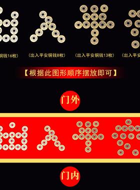 门槛石下出入平安过门石下压的五帝钱入户门过门钱装修压门槛铜币