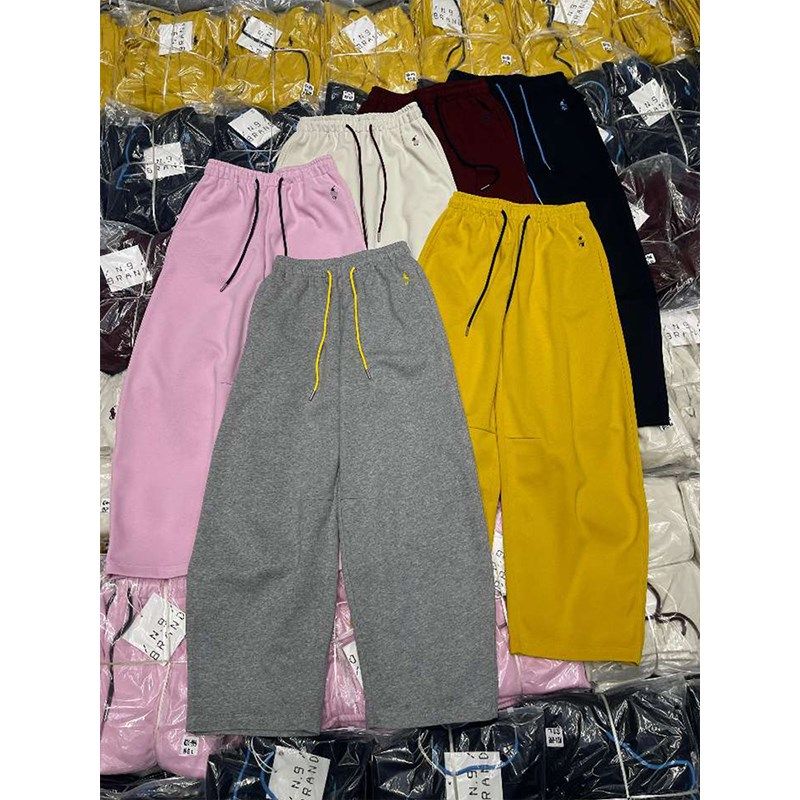 N9卫裤女2024秋季新款松紧腰系带阔腿弯刀裤百搭小个子长裤镰刀裤