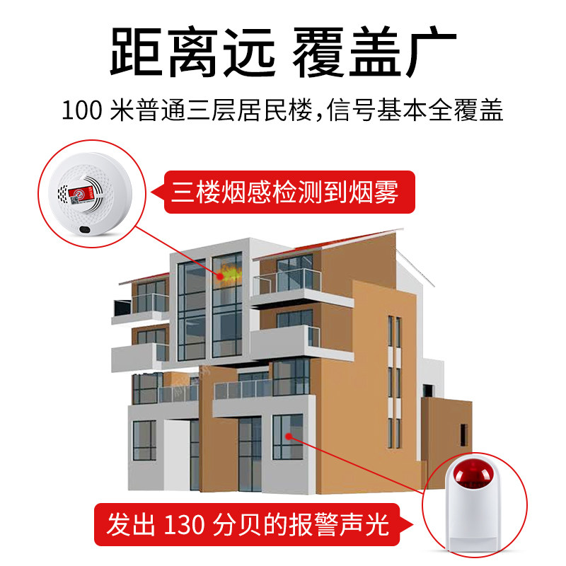 烟感烟雾警报器火灾消防警报铃家用商用无线声光探测器消防3c认证