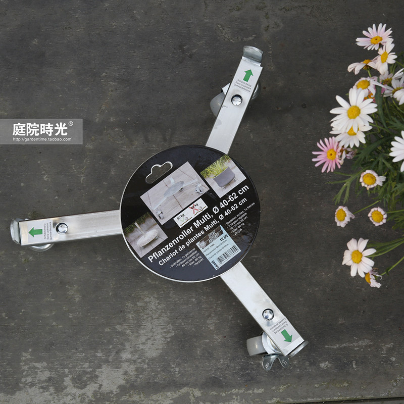 厚实铁艺可调节大小金属花盆移动托盘大型植物带轮子花架承重包邮