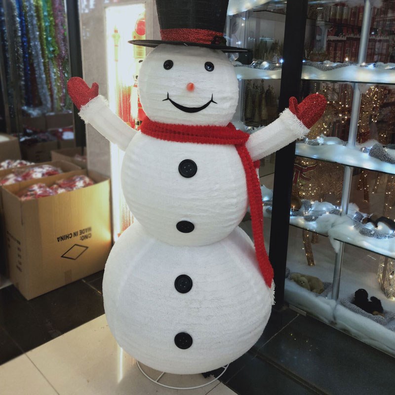 圣诞节装饰品发光雪人电池老人商场酒店摆件场景布置圣诞装饰橱窗