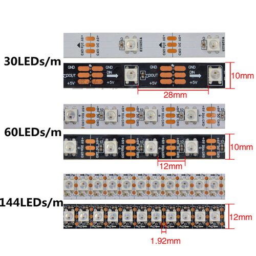 WS2812B灯带5V内置ic酒吧KTV装饰可编程led全彩跑马流水灯条防水