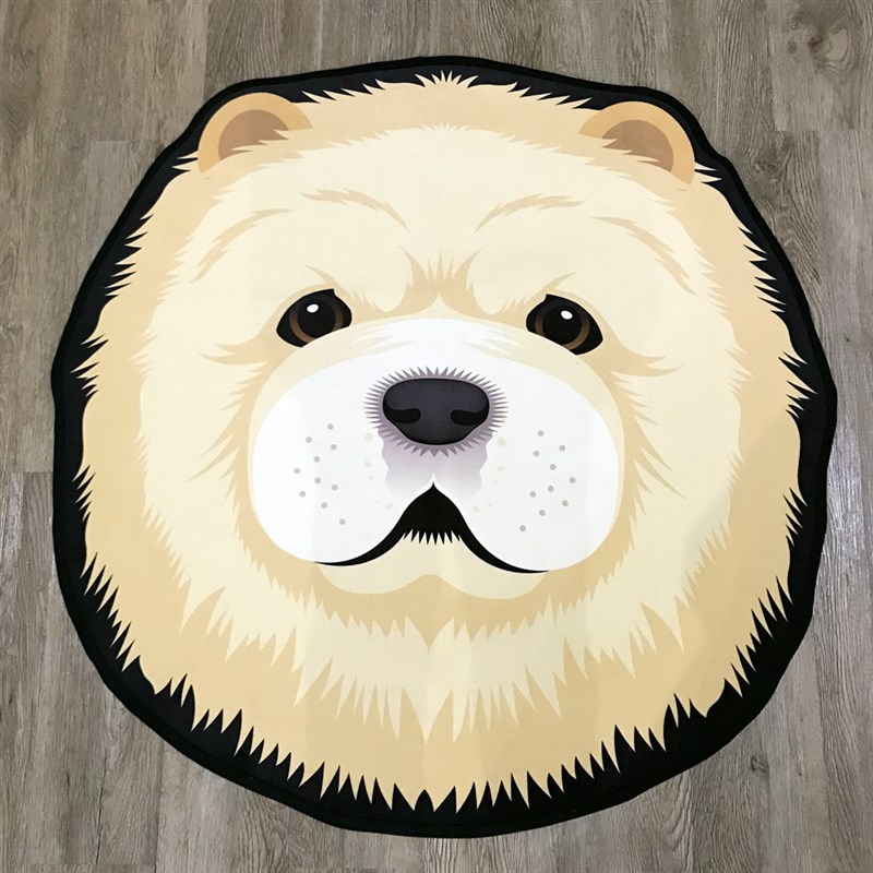 可爱柴犬雪纳瑞哈士奇柯基博美宠物造型毛绒防滑吸水地毯门椅地垫