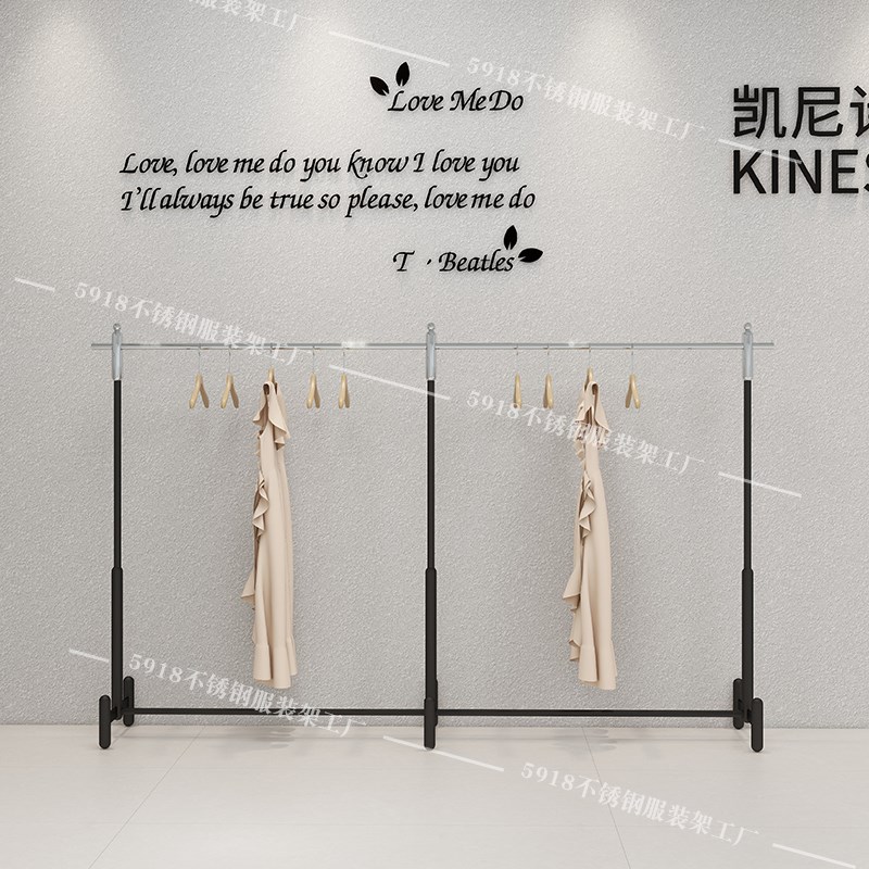 凯尼诗铁艺服装架新款落地架上墙架中岛架网红男女服装金色展示架