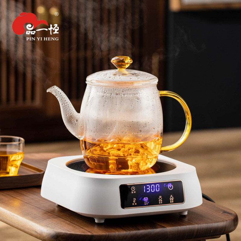 品一恒蒸茶壶煮茶壶玻璃烧水壶煮陈皮泡茶壶电陶炉套装耐高温加厚