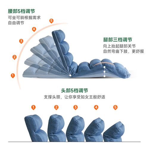 飘窗懒人沙发毛毛虫可调节躺椅阳台休闲椅小户型卧室客厅网红单人