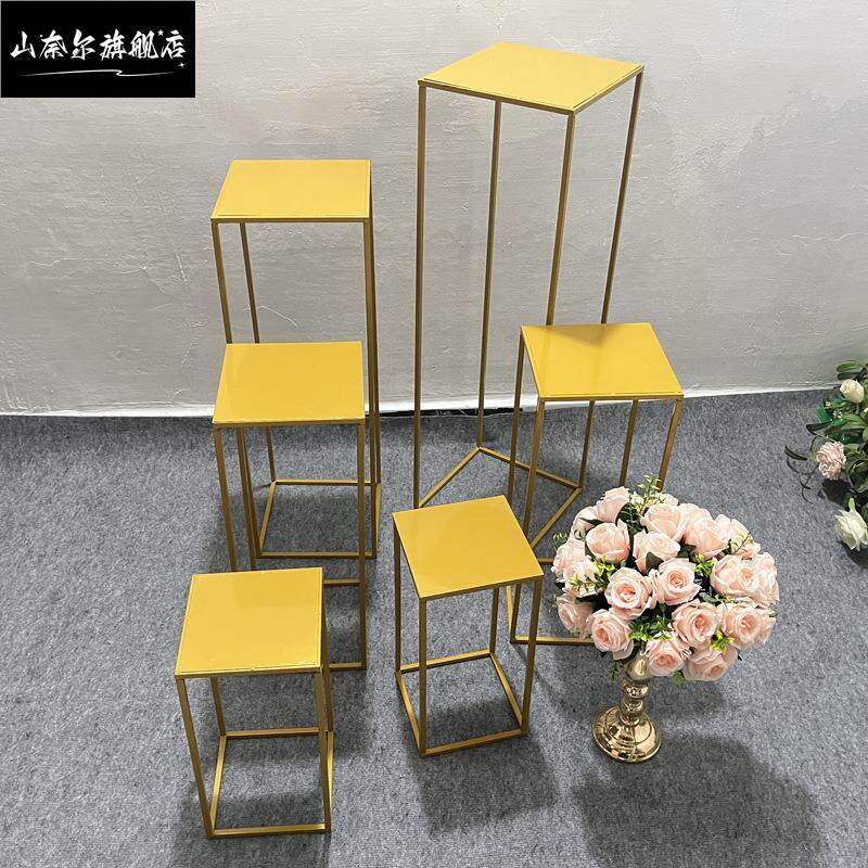 婚庆道具几何路引花柱花架婚礼铁艺方框酒店礼堂布置橱窗装饰摆饰