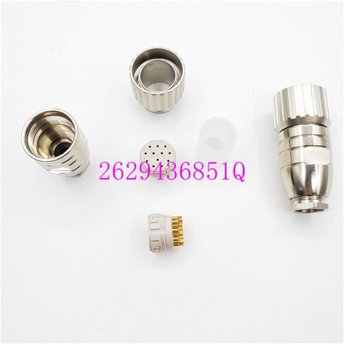 航空插头M23连接器6,9,12,16,19芯针孔型公 母623编码器方插座用