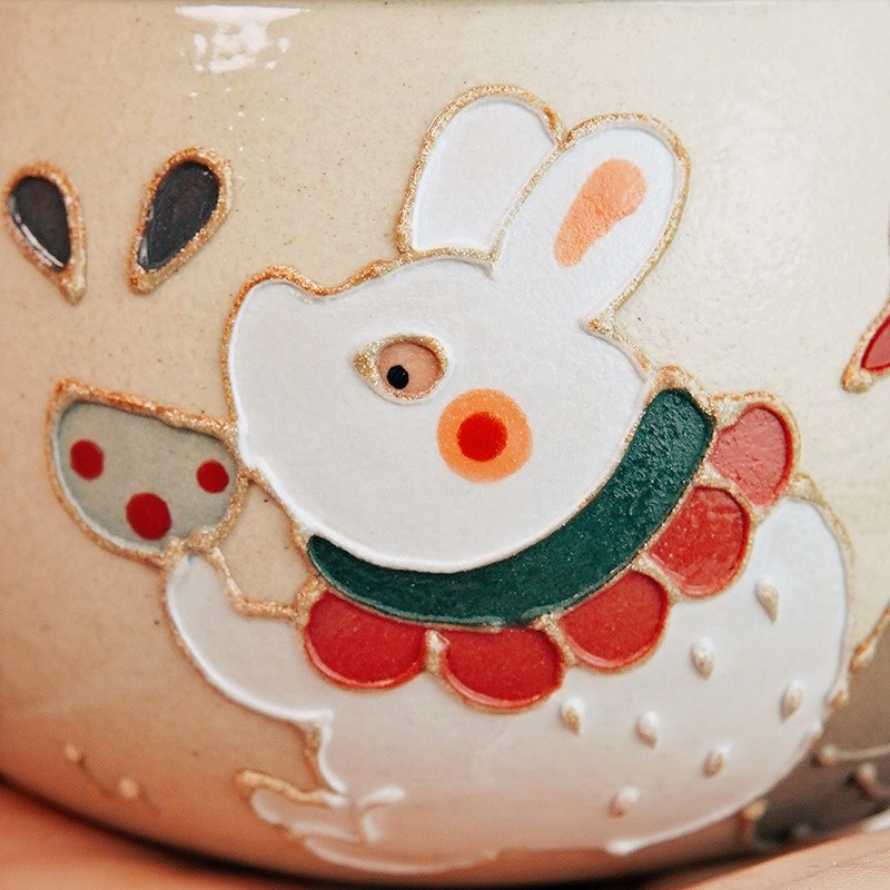 草莓兔手工手绘咖啡杯手握杯水杯茶杯陶瓷杯主人杯推荐礼物定制