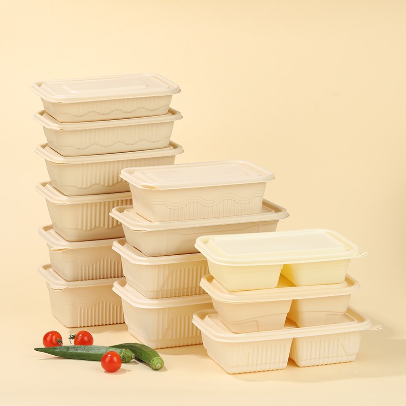 一次性玉米淀粉餐盒长方形外卖环保打包盒可降解轻食水果便当饭盒