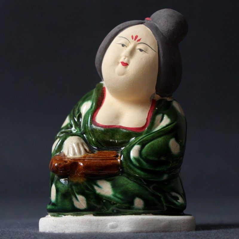 仿古做旧唐三彩陶瓷仕女摆件陶俑胖妞艺术品复古收藏品装饰品礼品