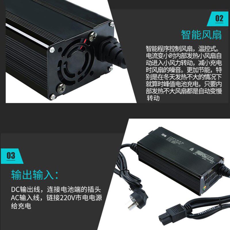 20串60V电动车瓶磷酸铁聚合物锂离电池充电器73V伏v2A3A5A8a10安 - 实物图