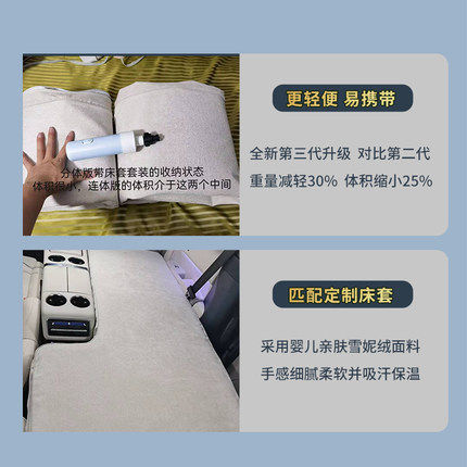 适用于理想L9拉丝高压充气床垫带床套L8车载旅行后备箱睡垫one