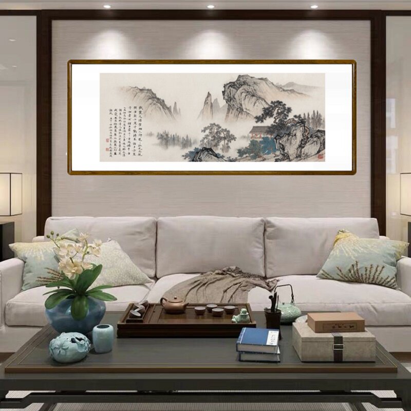 陈少梅望云楼中式客厅装饰画办公室山水国画餐厅书房壁画酒店挂画