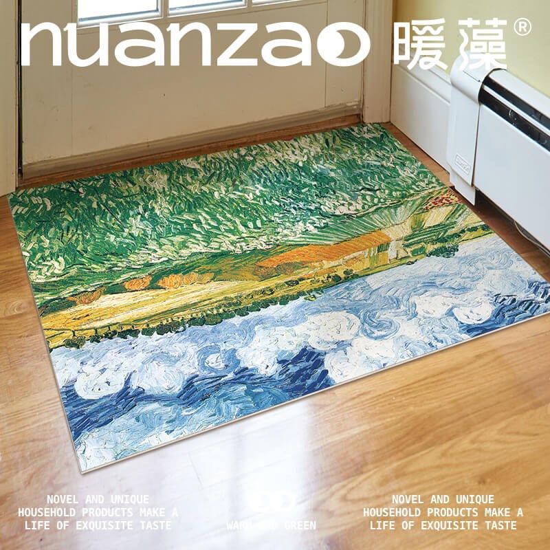 暖藻 梵高油画地毯门垫进门脚垫入户门玄关地垫pvc可擦免洗除尘垫