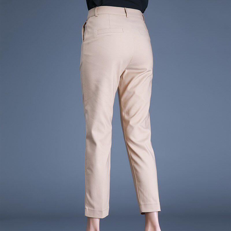 黑色裤子女夏2021新款显瘦工装九分裤女薄款小脚西裤休闲裤烟管裤