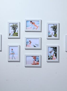 全5寸相框挂墙客厅创意组合 卧室画框相片墙 九宫格照片墙装饰